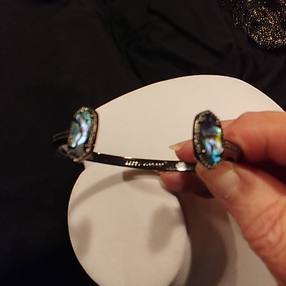 Kendra Scott Abalone Shell/Gunmetal Elton Pinch